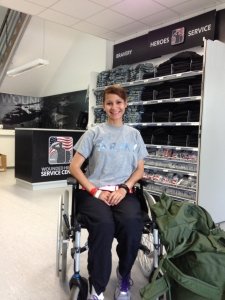 A wounded warrior visits the Wounded Heroes Service Center at Kleber Kaserne, Germany.