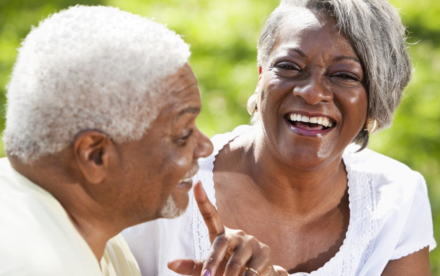 elderly-ageing Senior couple laughing