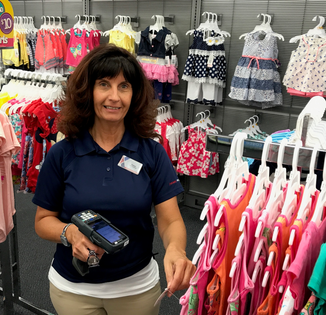 Elena copy Store Associate Elena Carter understands the importance of her Exchange blue shirt.