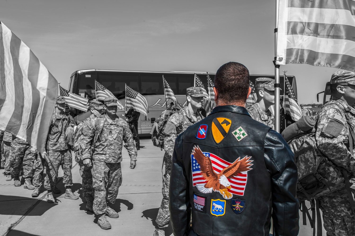 Veteran welcome home Members of the 818th Engineer Company board their plane to leave for their upcoming mobilization.