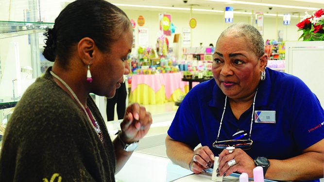 Hidden gems -- sales clerk brings sparkle to exchange patrons' lives Hidden gems -- sales clerk brings sparkle to exchange patrons' lives