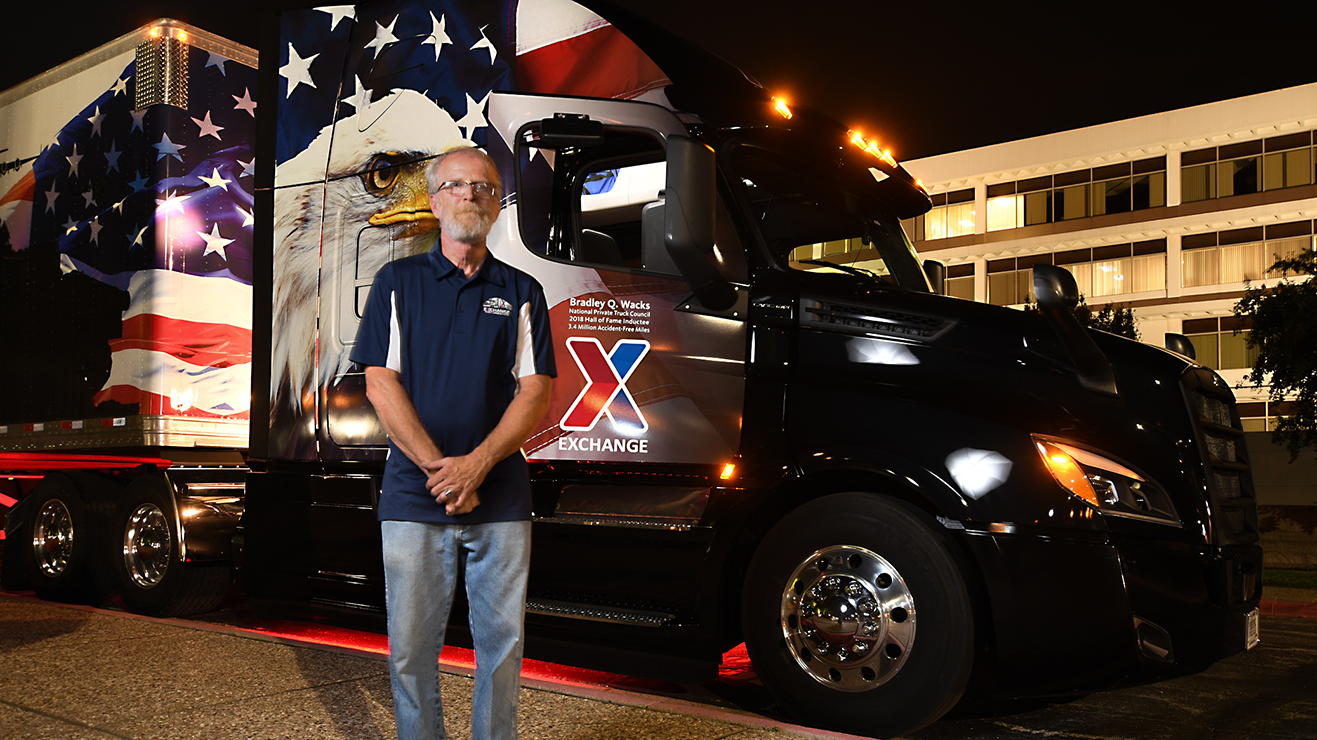 NationalTruck Exchange trucker Bradley Wacks is a member of the National Private Truck Council’s Driver Hall of Fame.