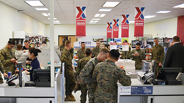 DSC_0333 Prior to the opening of the new Express, troops were shopping in a shipping container.
