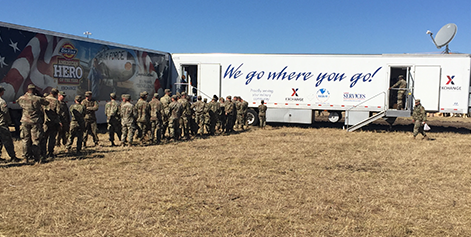 DonnaMFE2 Soldiers queue up to the Exchange's MFE near the Texas border.