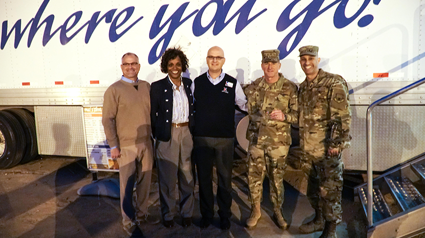 DSC08413 Western Region Vice President; Senior Vice President Shelly Armstrong; Davis-Monthan Exchange GM Mikel Hunter; and Exchange Senior Enlisted advisor CMSgt. Luis Reyes join Gen. David Goldfein, Chief of Staff of the Air Force, at the MFE.