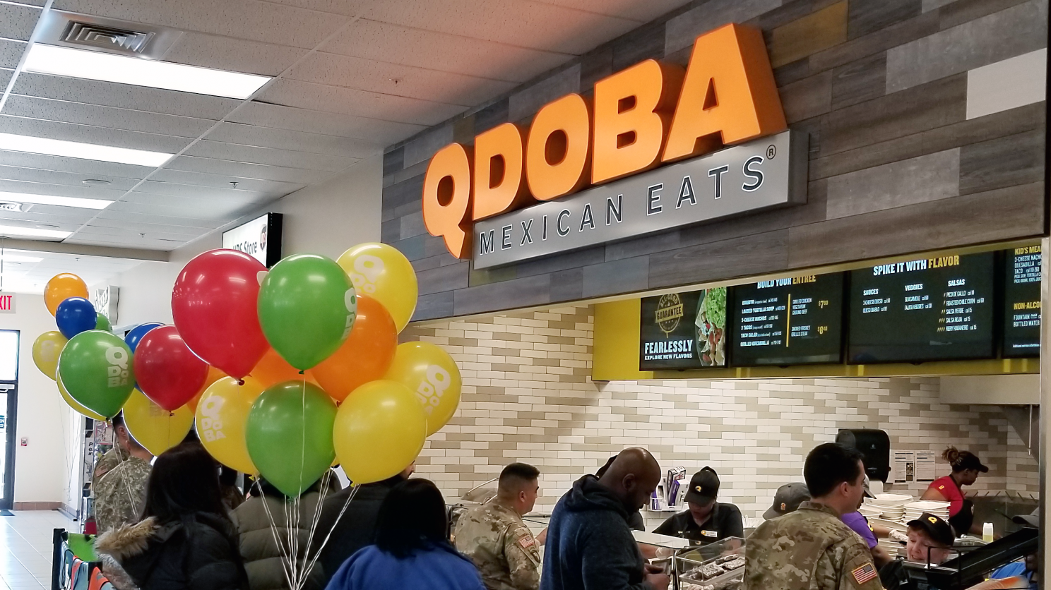 Qdoba Line at Qdoba restaurant.