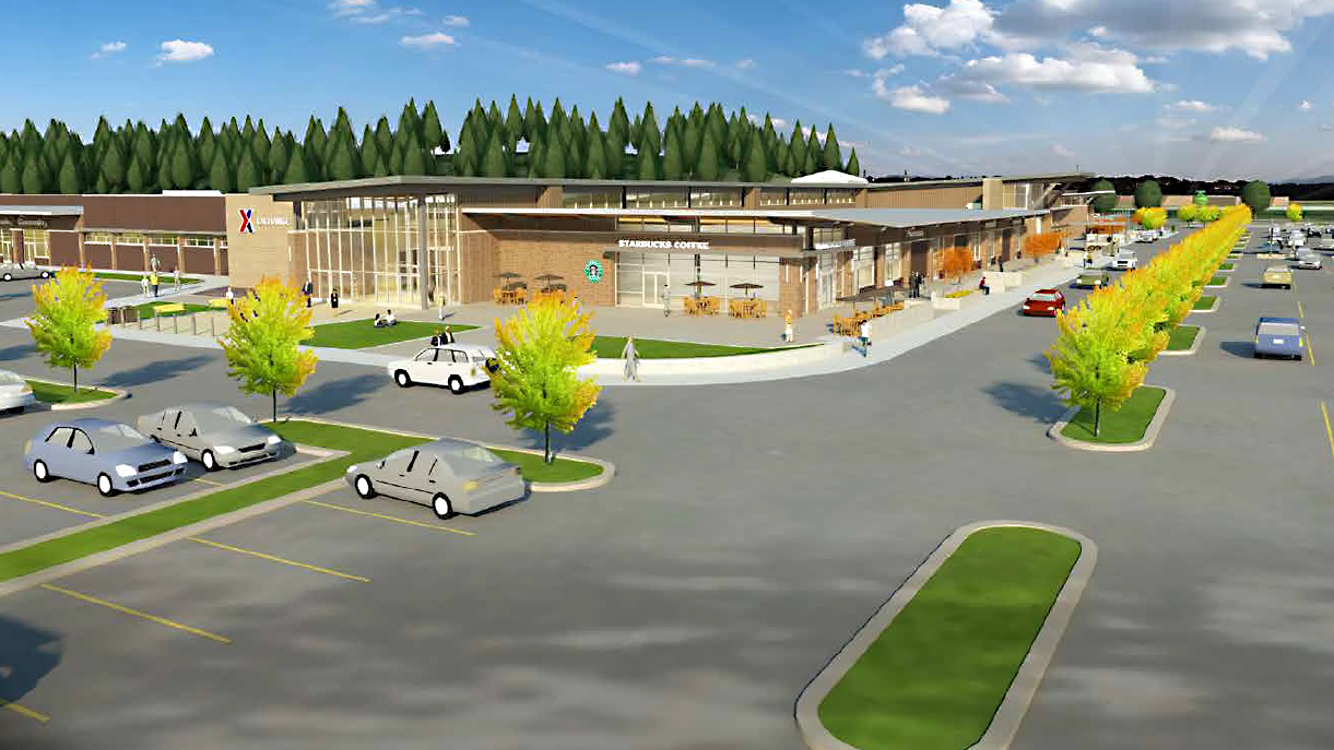 JBLewis-McChord A rendering of the southeast corner of the Joint Base Lewis-McChord Main Exchange shows what the completed expansion and renovation will look like by August 2020.