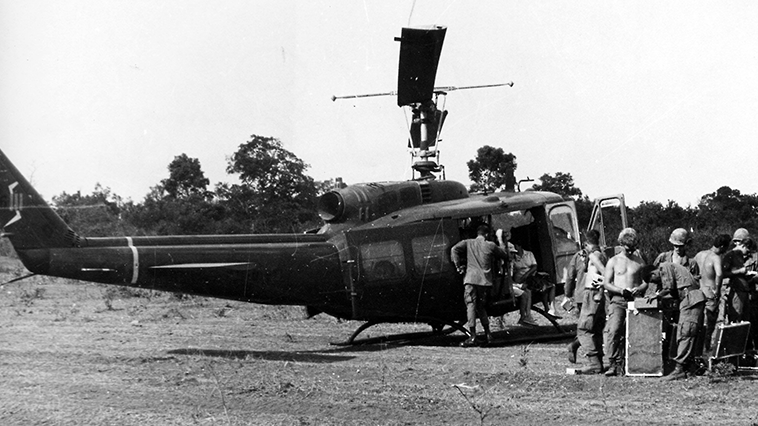 1967_Vietnam A helicopter was just one way the Exchange got basic necessities to the troops during the Vietnam War, 1967.