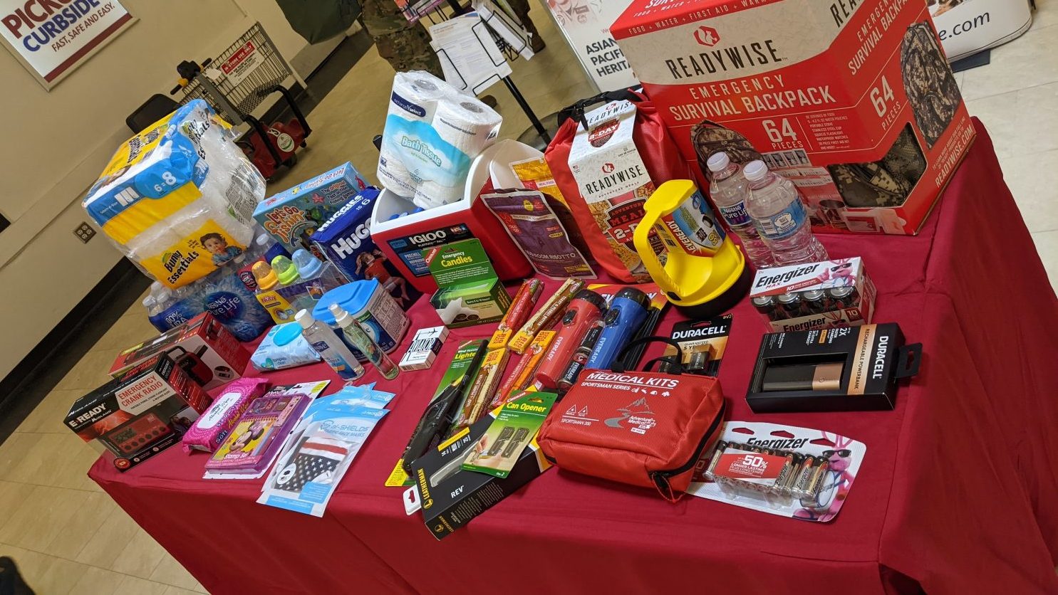 Keesler Exchange Hurricane Prep Event The Exchange at Keesler Air Force Base, Mississippi, reminds shoppers what items are helpful to have during hurricane season with a display in the shopping center mall area.