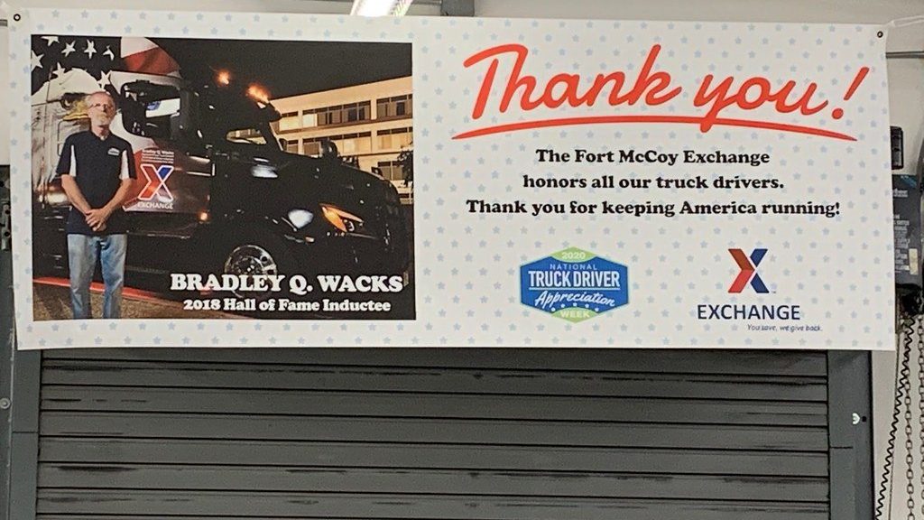 50368399851_60f7c68564_b From last tyear's National Truck Driver Appreciation Week: The Fort McCoy Exchange honors Bradley Wacks,