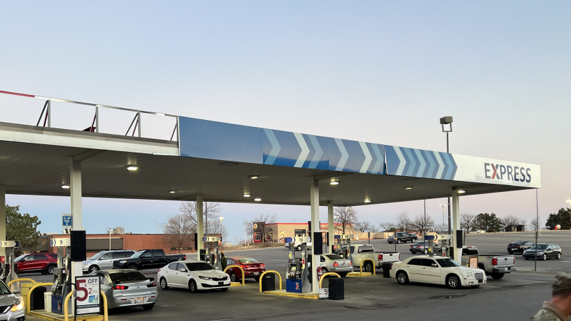 Severe weather_Fort Riley BRO Express Canopy damage at Fort Riley's Big Red One Express.