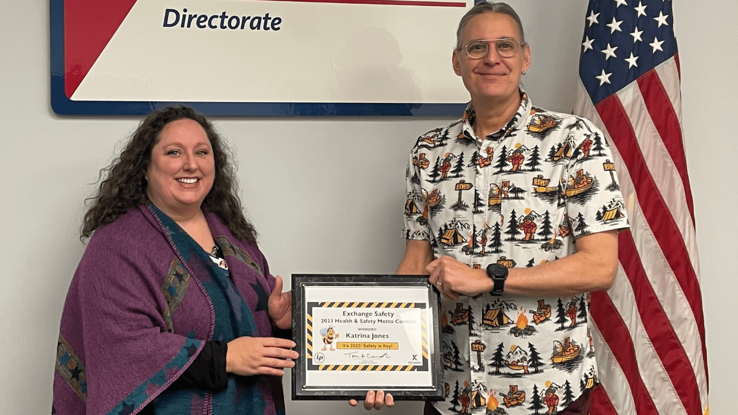 HSM Contest Winner Exchange Loss Prevention Health & Safety Manager Guy Pelland presented Jones with her certificate at Exchange HQ on Feb. 8.