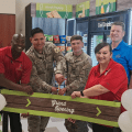 Ribbon-cutting at a Fort Riley unattended retail unit.