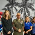 Exchange and installation leaders at the opening of the U.S. Southern Command Military Clothing store.
