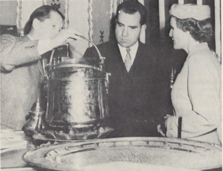 Then Vice President Richard M. Nixon and wife Pat at a Morocco Exchange in 1954.