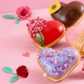 Heart-shaped Krispy Kreme doughnuts.