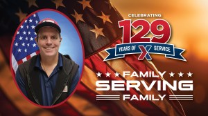 Head shot of Michael 'Mac' McCracken with "129 Years of Family Serving Family" text.
