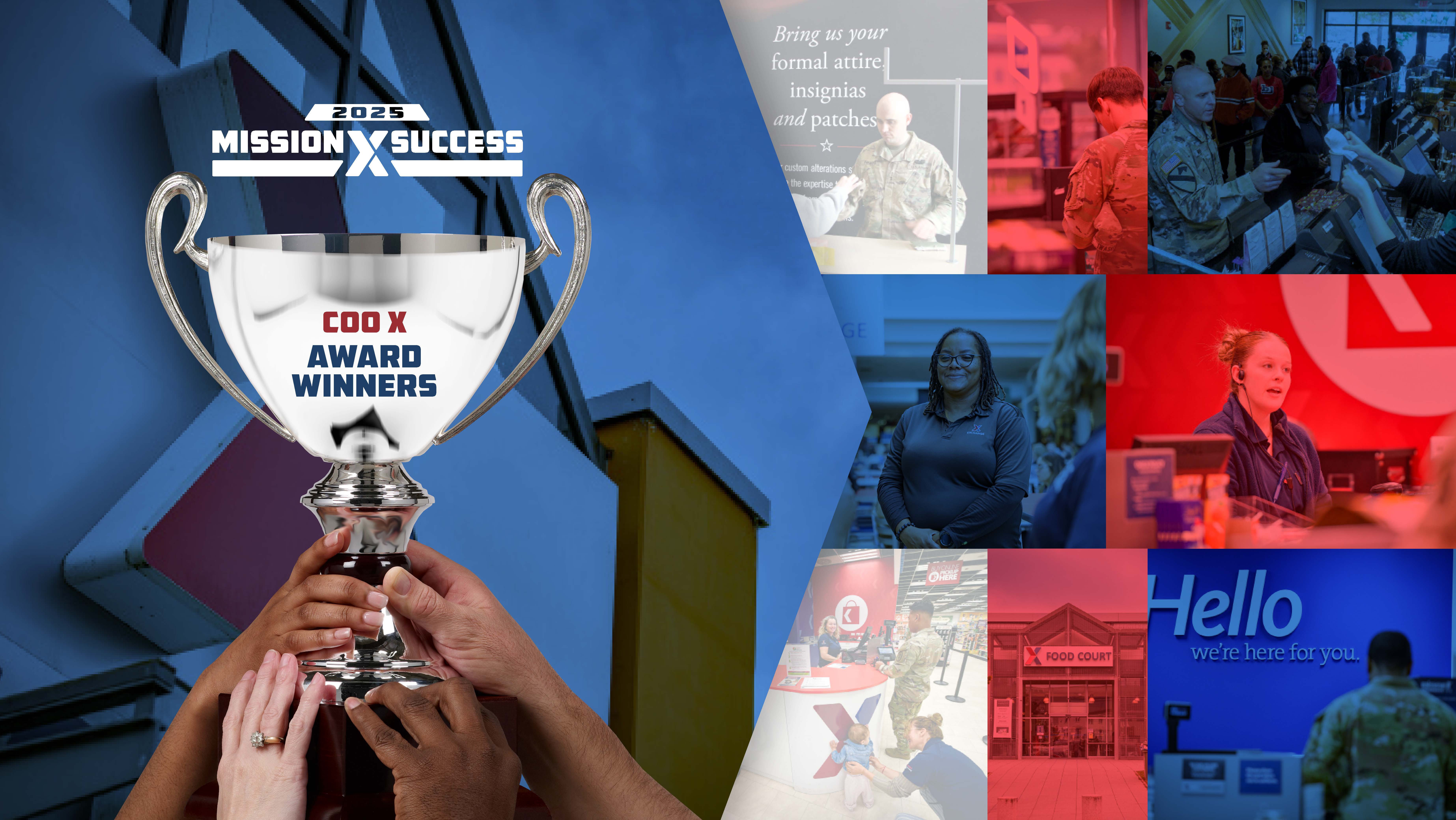 Hands holding COO X Cup trophy.