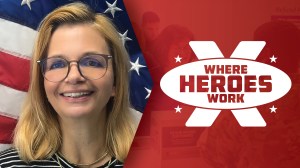 Silvia Sasan head shot with Where Heroes Work text.