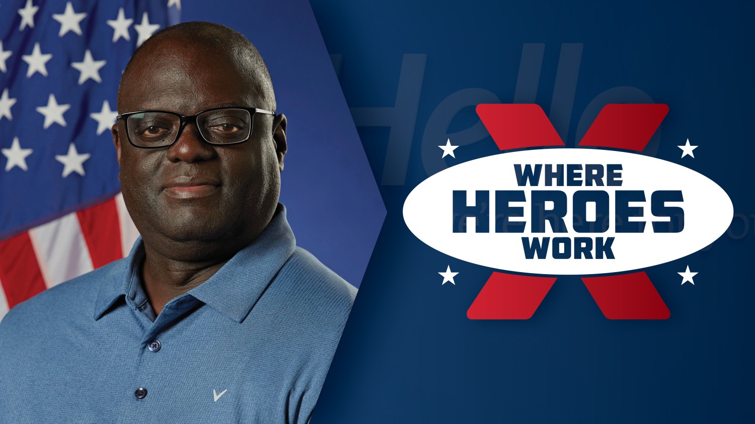 Timothy Hall head shot with "Where Heroes Work" text.