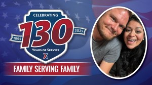 Brian and Melissa Culberson photo with 130 Years of Serving Family text.