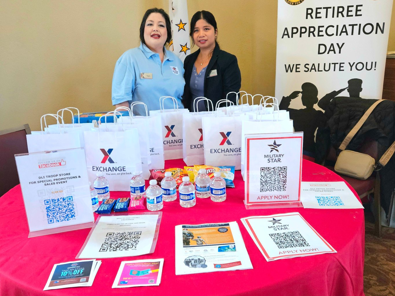 <b>Presidio of Monterey Exchange MILITARY STAR ambassador Brandie Talavera, left, with POM Administrativ