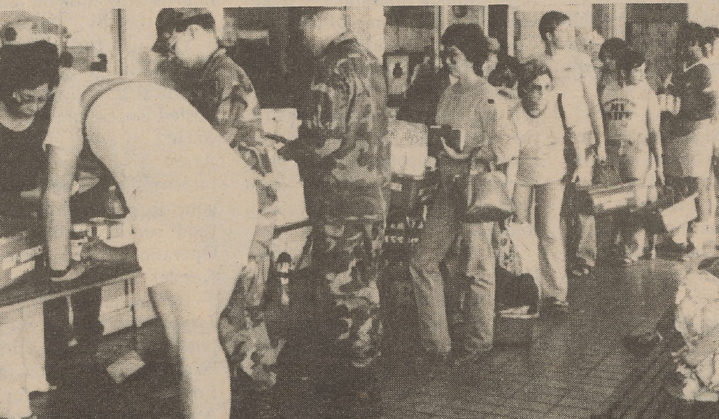 Customers in line in 1982 photo.