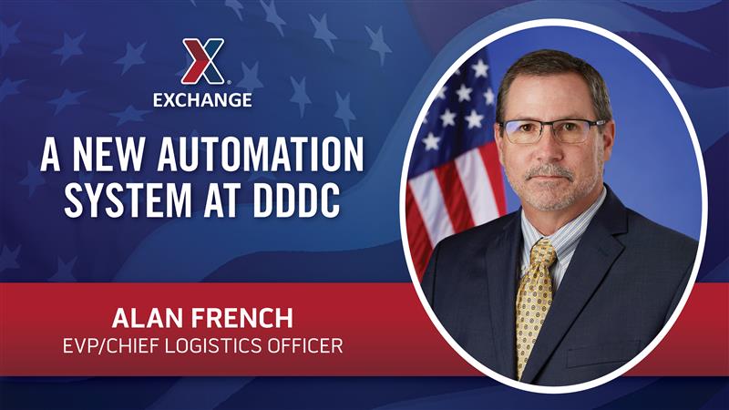 Alan French head shot with text: A New Automation System at DDDC (Dan Daniel Distribution Center)