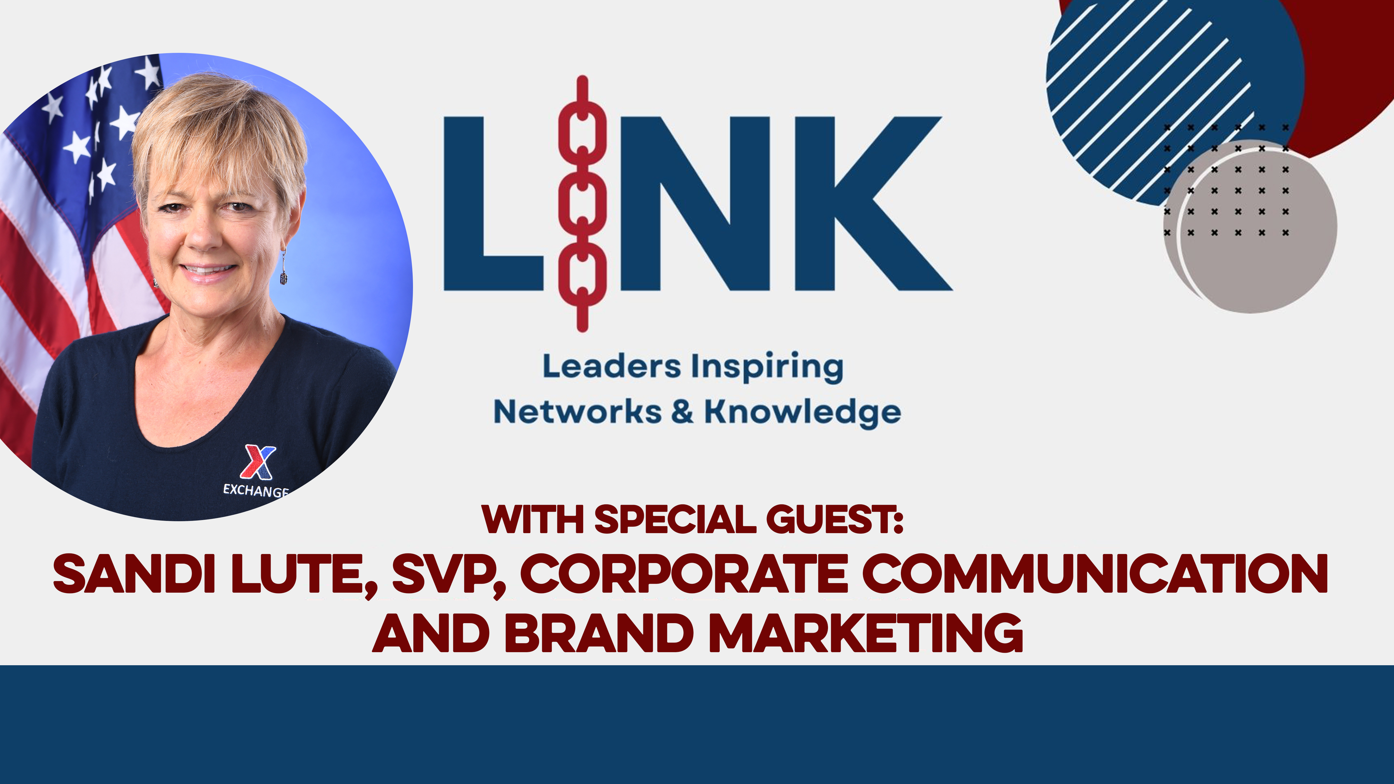 Sandi Lute head shot with LINK logo