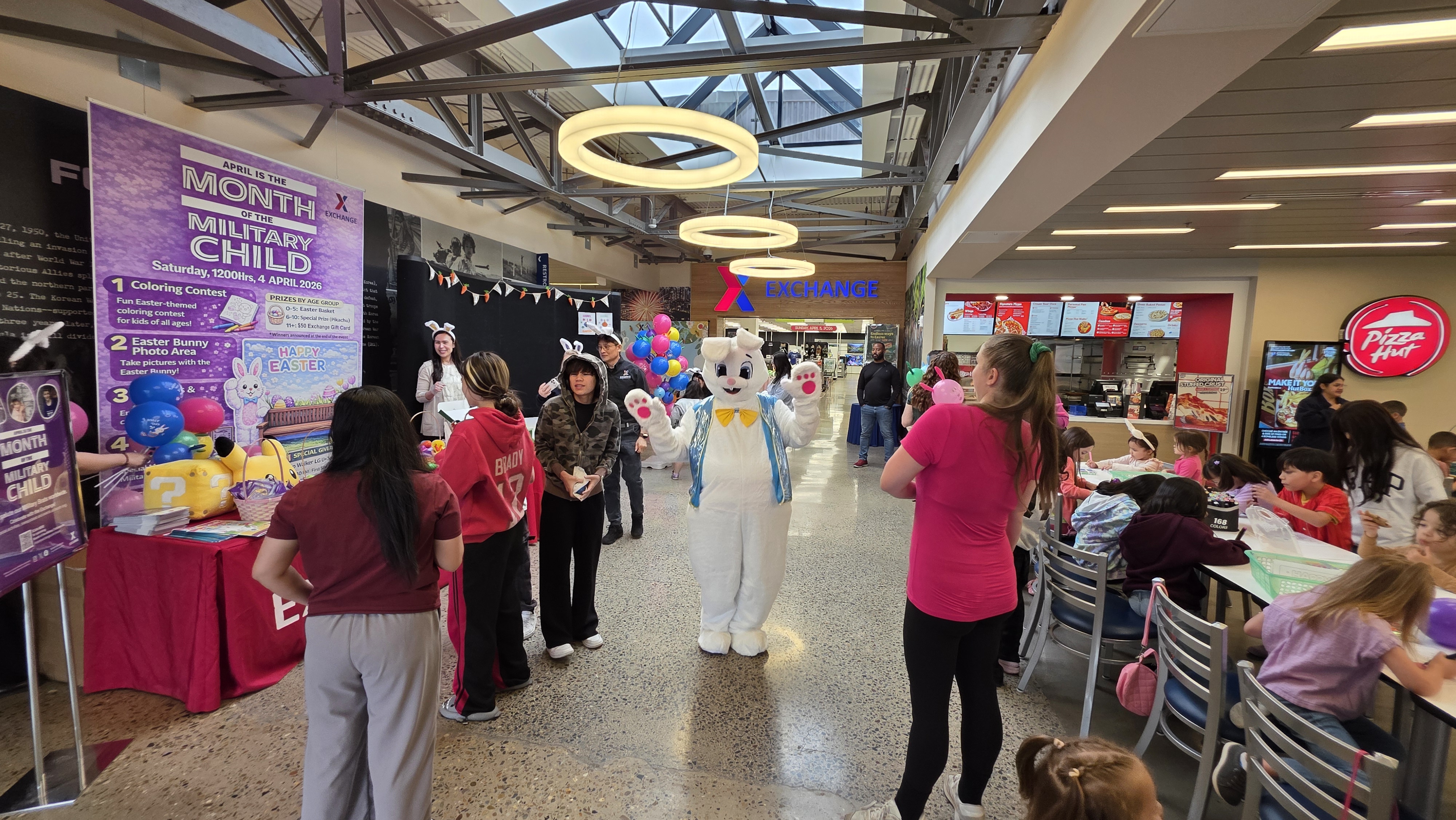 Month of the Military Child celebration featuring Easter Bunny at Camp Walker PX.