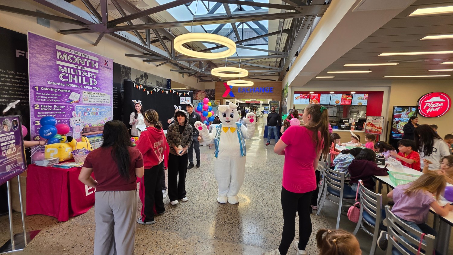 Month of the Military Child celebration featuring Easter Bunny at Camp Walker PX.