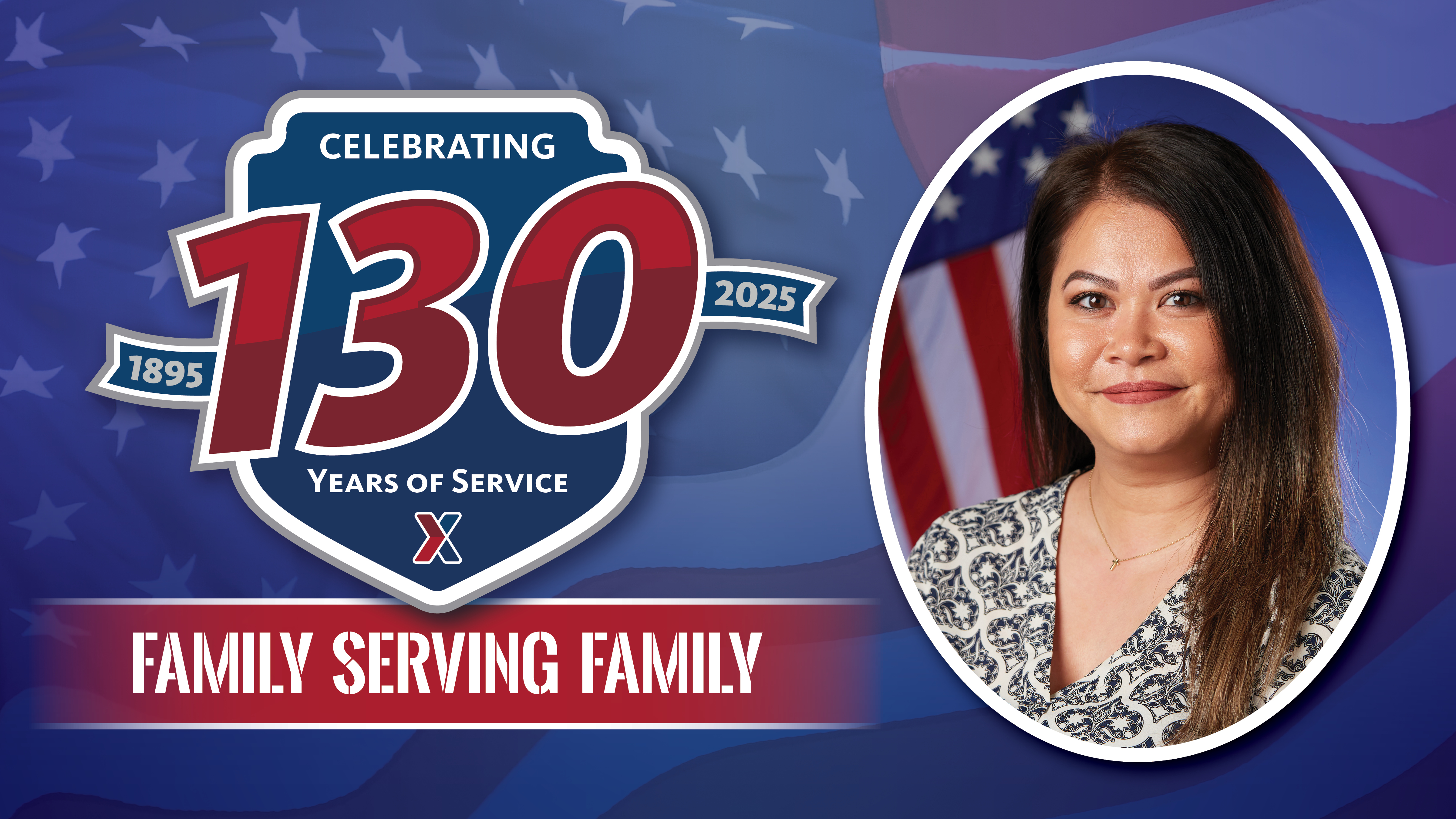 Jacqueline Youngblood head shot with text: 130 Years of Family Serving Family