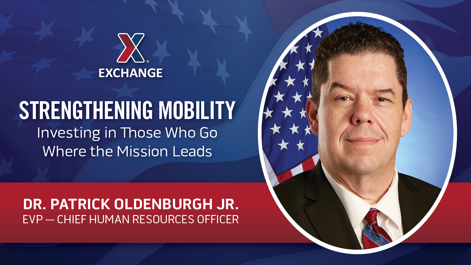 Dr. Patrick Oldenburgh Jr. head shot with text: Strengthening Mobility