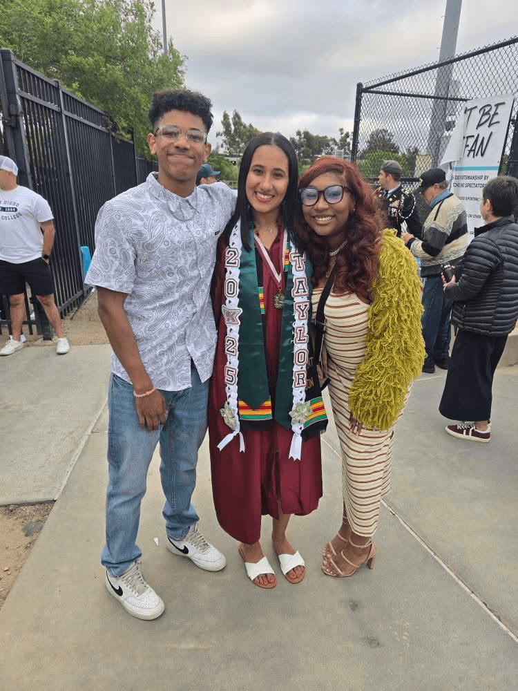 Teonja Tatum with her younger brother and sister (they are in their teens)