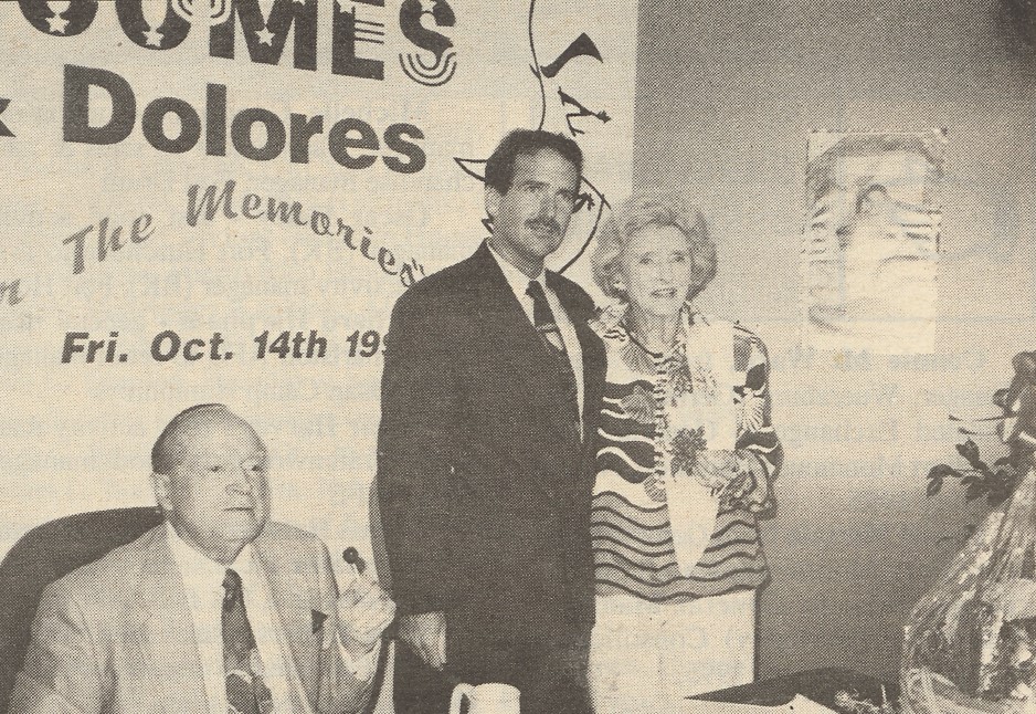1994 photo of Bob and Dolores Hope with Eglin AFB Exchange Retail Manager Pat McGhee.