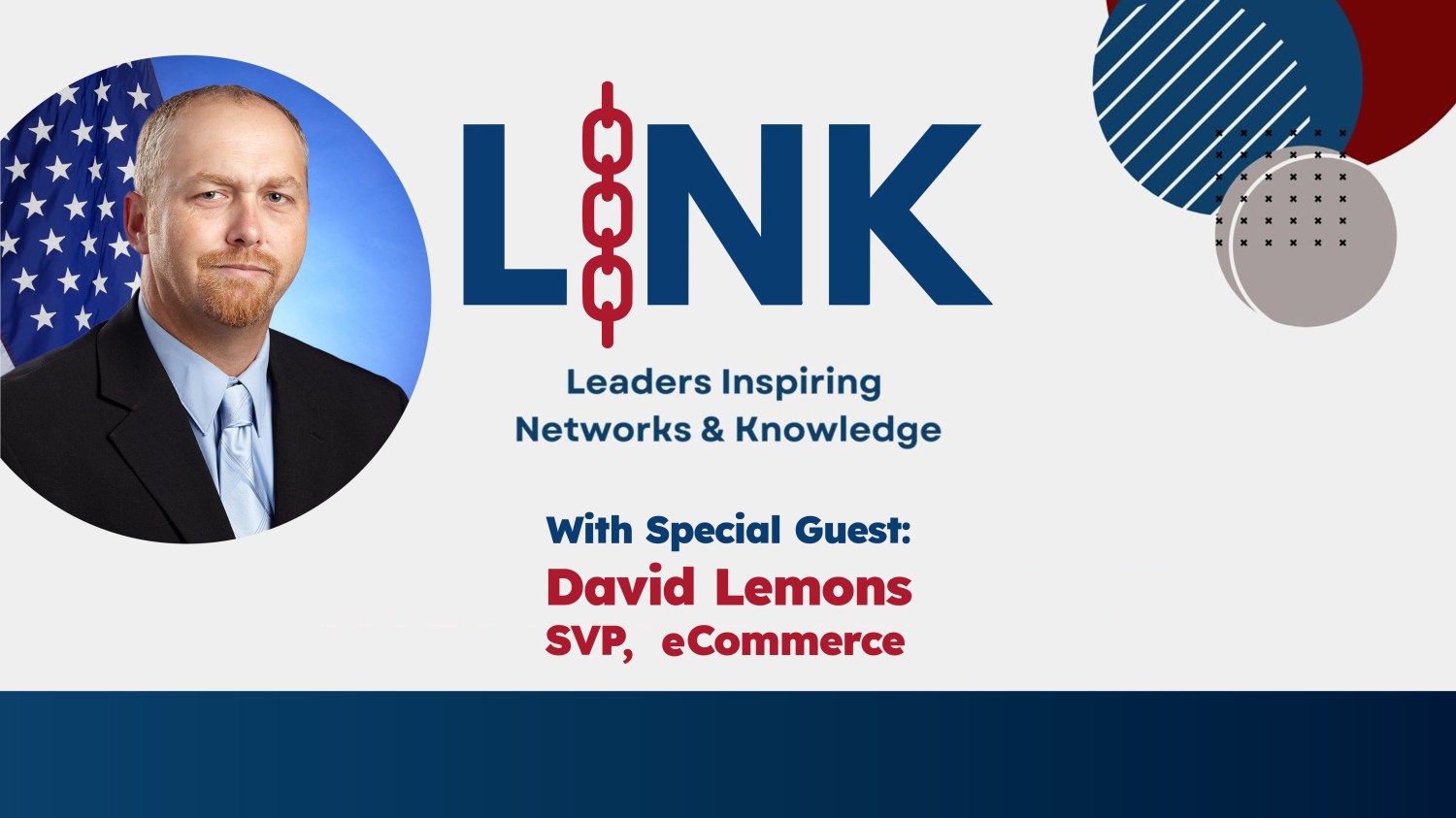 David Lemons head shot with LINK logo