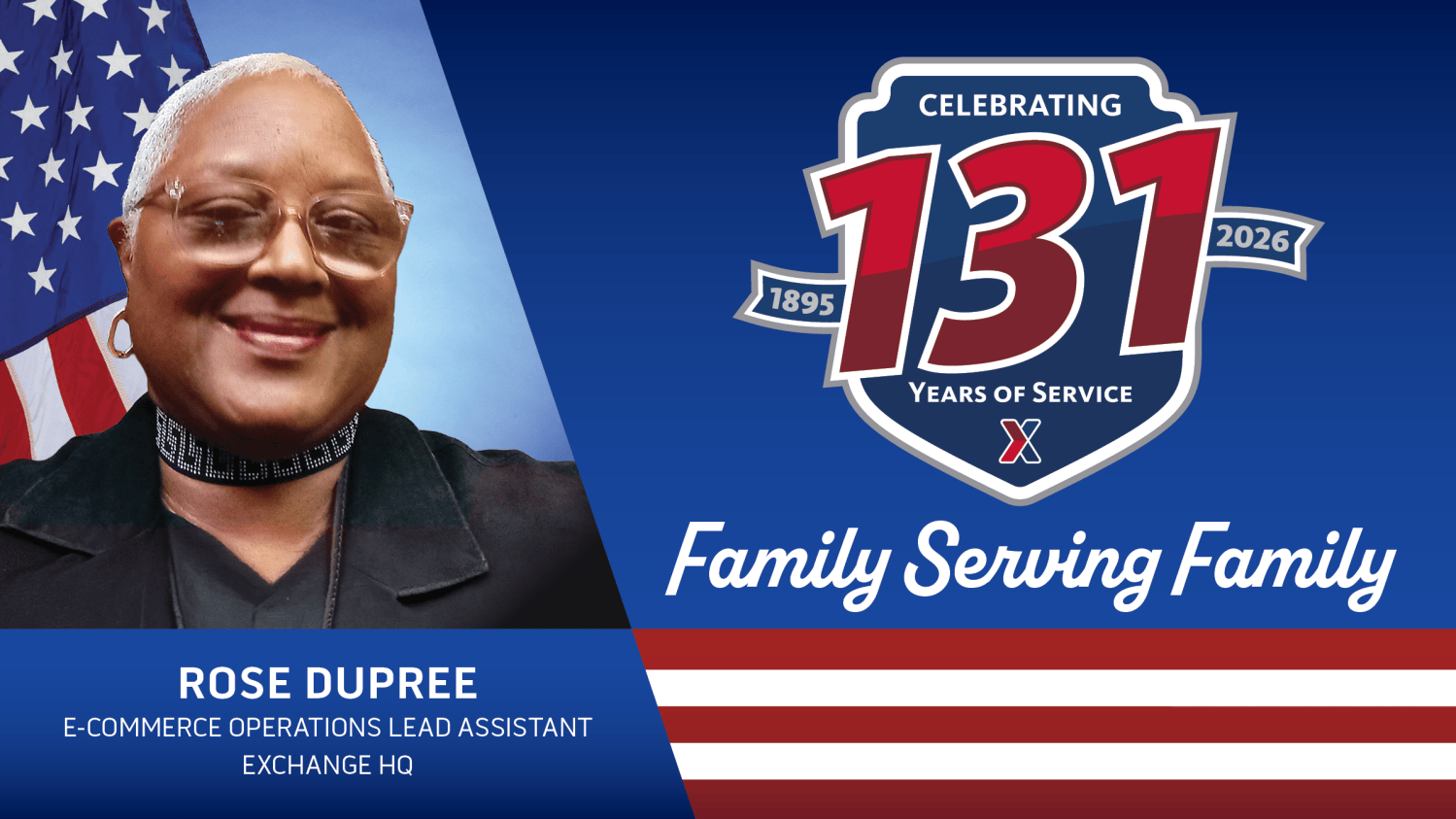 Picture of Rose Dupree with text: 131 Years of Family Serving Family.